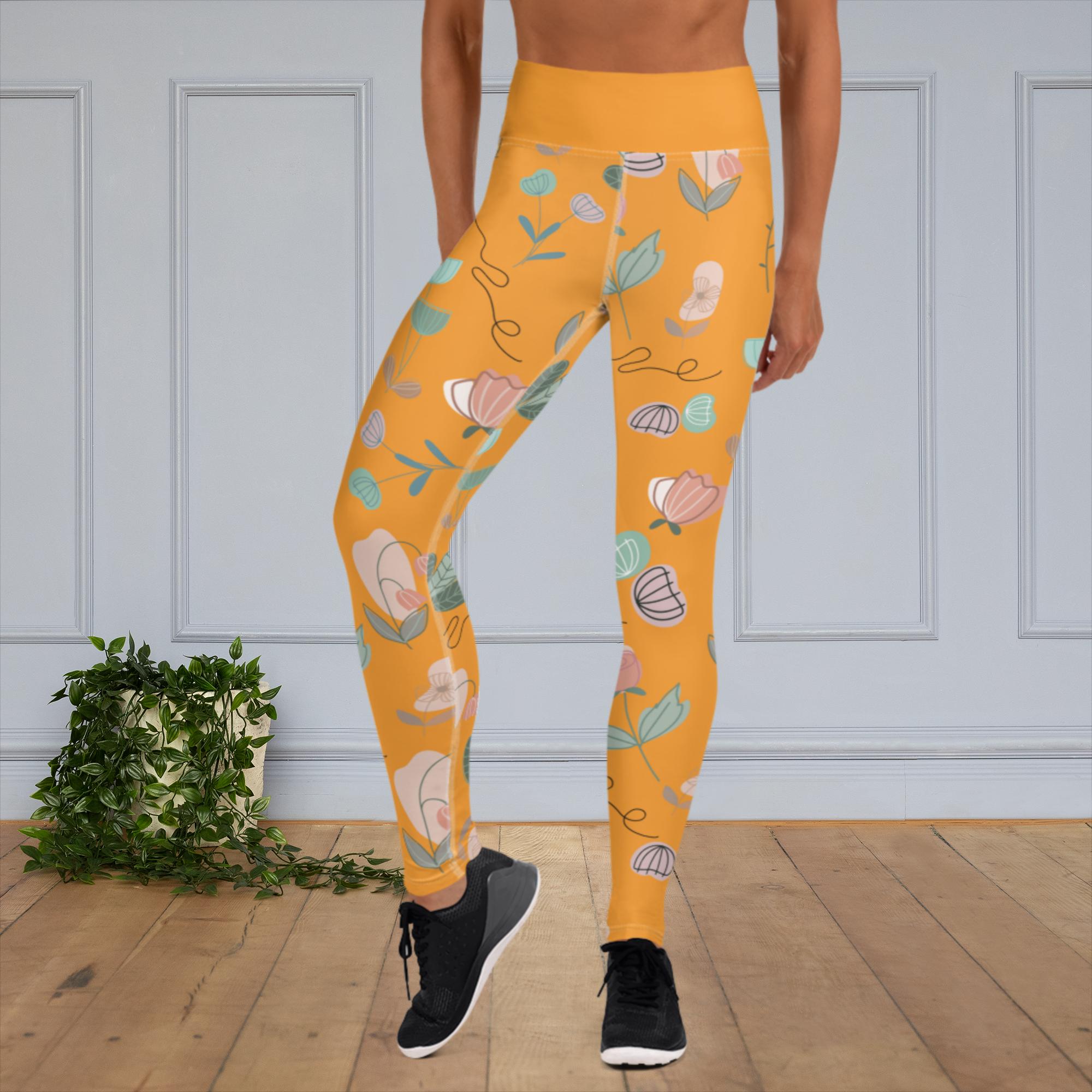 Sporta legingi ar ziedu apdruku "Elza" XS - XL