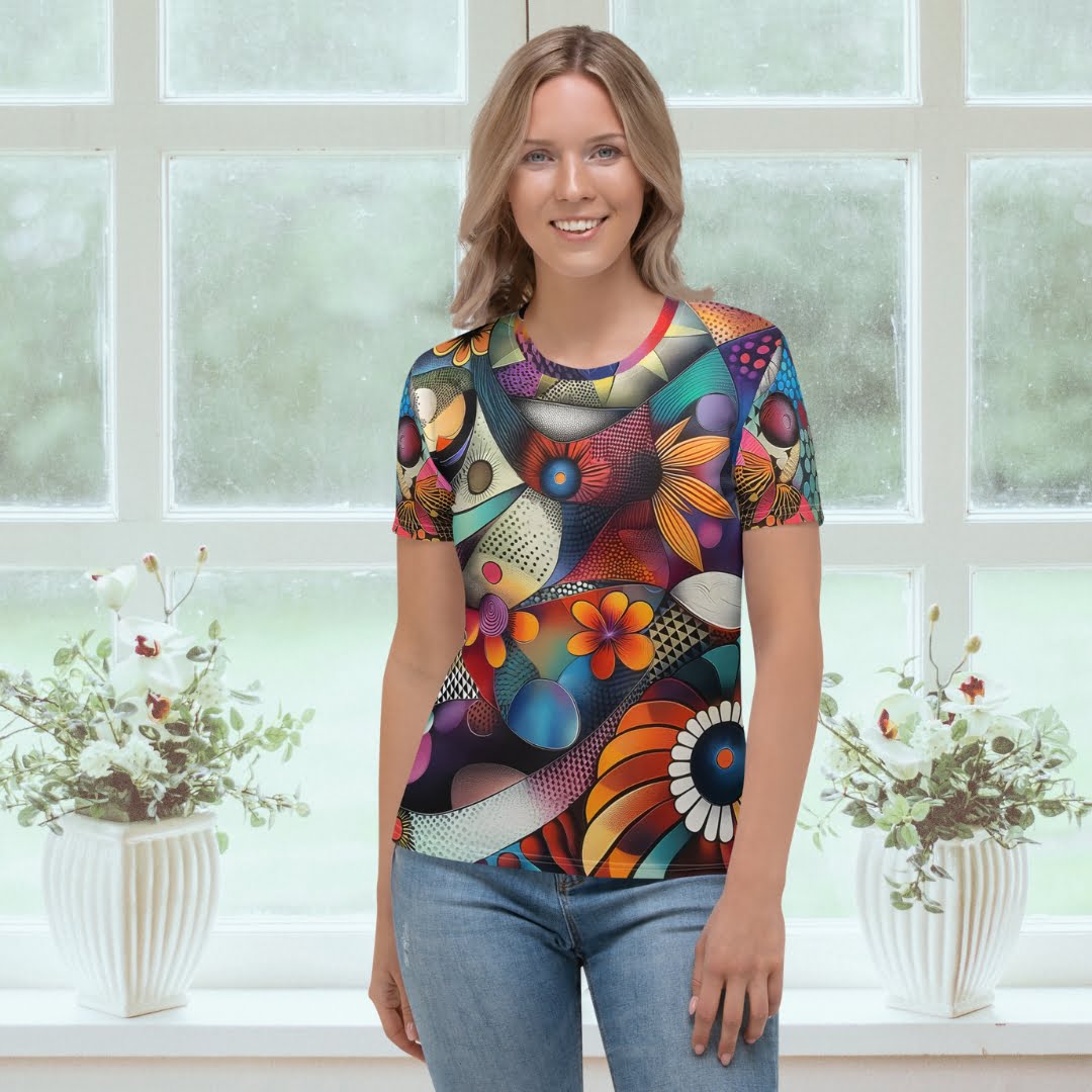 Sieviešu T-krekls ar ziedu dizainu “Marta” XS – 2XL