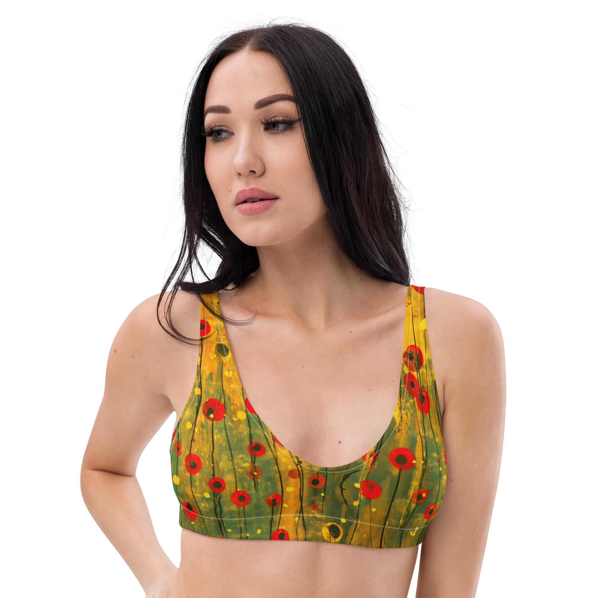 Bikini peldkostīma tops “Benita” ir vasarīgi košs un krāsains, ideāli piemērots vasaras piedzīvojumu baudīšanai! Pelkostīma “Benita” augšdaļai ir viegli izņemami un atkārtoti ievietojami polsterējumi. Ar to palīdzību Tu vari koriģēt krūšu formu, taču vari tos nelietot, ja dod priekšroku krūšturiem bez polsterējuma. Kombinē šo bikini krūšturi “Benita” ar tāda paša dizaina biksītēm, pielāgojot katras daļas izmēru saviem ķermeņa izmēriem! Nopērkams arī divdaļīgs bikini “Benita”, ja ķermeņa augšdaļas un apakšdaļas izmēri Tev neatšķiras. Šis bikini peldkostīms būs tavs uzticams sabiedrotais pludmalē vai atpūtā pie baseina, jo tas ne tikai sniegs Tev komfortu, bet būs arī ļoti prakstisks. Tas neizbalē saulē un nezaudē formu un krāsu pēc mazgāšanām. Peldkostīms ir ražots no atkārtoti pārstrādātiem materiāliem, tāpēc iegādājoties šo produktu, Tu atbalsti ilgtsspējīgu modi! Bilžu galerijā atradīsi skaidrojumu, no kā tieši ir ražots konkrētā produkta audums.