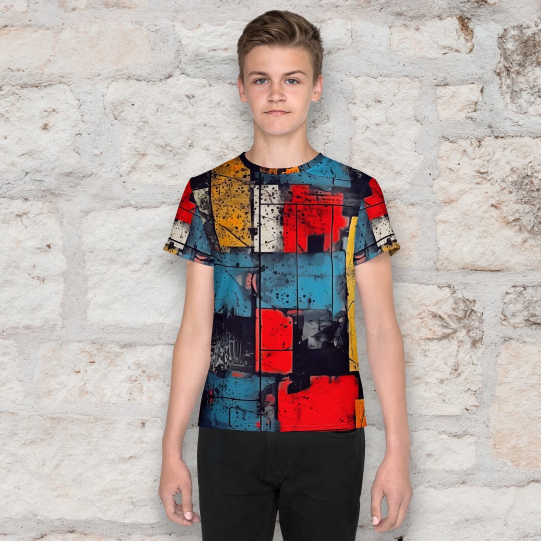 Košs un krāsains unisex piegriezuma krekls bērniem un jauniešiem no 8 līdz 20 gadu vecumam.