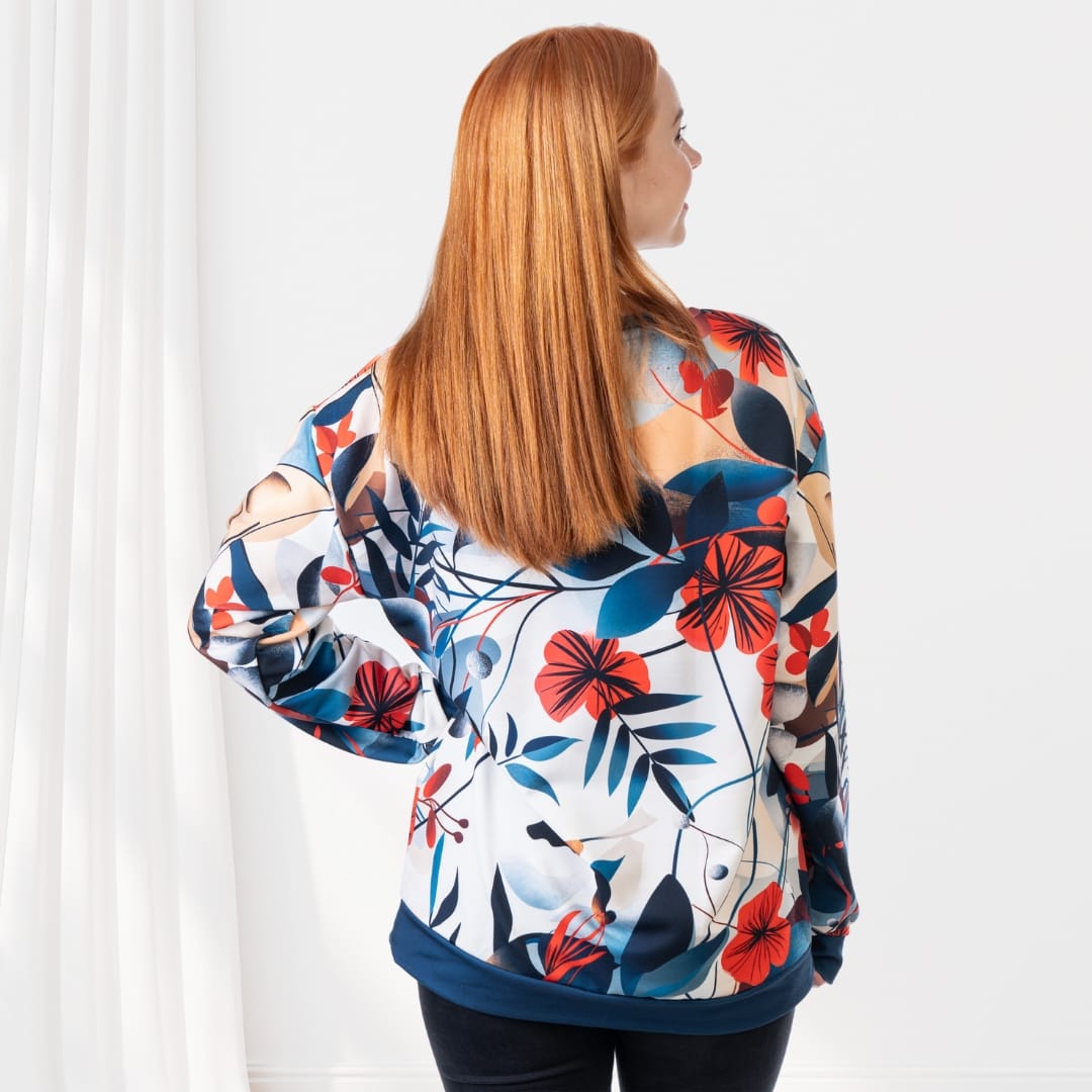 Džemperis ar ziedu apdruku “Samanta” 2XS – 6XL
